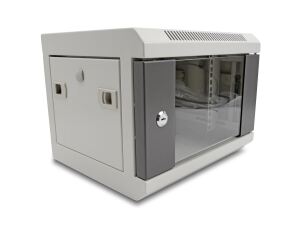 DELOCK 10" Netzwerkschrank mit Glastür 4 HE grau