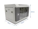 DELOCK 10" Netzwerkschrank mit Glastür 4 HE grau