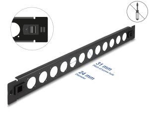 DELOCK 19 D-Typ Patchpanel 12 Port werkzeugfrei schwarz