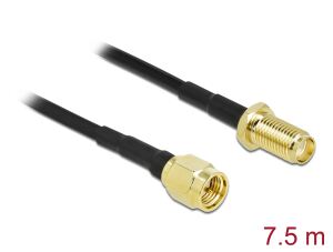 DeLOCK Antennenkabel SMA Stecker zu SMA Buchse LMR/CFD100 7,5 m low loss