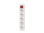 Lanberg PS1-05F-0300-W Verlängerungskabel 3 m 5 AC-Ausgänge Drinnen Weiß