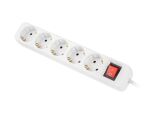 Lanberg PS1-05F-0300-W Verlängerungskabel 3 m 5 AC-Ausgänge Drinnen Weiß