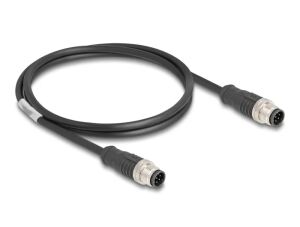 DeLOCK M12 Kabel A-kodiert 8 Pin Stecker zu Stecker PVC 1 m