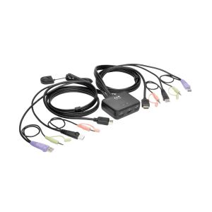 Tripp Lite B032-HUA2 USB/HD-Kabel KVM-Switch mit 2 Anschlüssen, Audio/Video, Kabel und Freigabe von USB-Peripheriegeräten