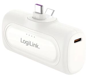 Logilink kompakte Powerbank 5000 mAh, 2x USB-C, weiß