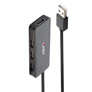 Lindy 42986 Schnittstellen-Hub USB 2.0 480 Mbit/s Schwarz