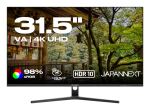 JAPANNEXT JN-V315UHDR Computerbildschirm 80 cm (31.5") 3840 x 2160 Pixel 4K Ultra HD LCD Schwarz