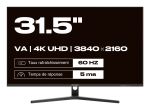 JAPANNEXT JN-V315UHDR Computerbildschirm 80 cm (31.5") 3840 x 2160 Pixel 4K Ultra HD LCD Schwarz