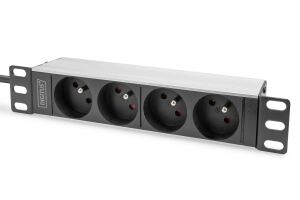 Digitus 10" Steckdosenleiste mit Aluminiumprofil, 4-fach CEE 7/5 Steckdosen