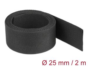 DELOCK Gewebeschrumpfschlauch 2 m x 25 mm schwarz