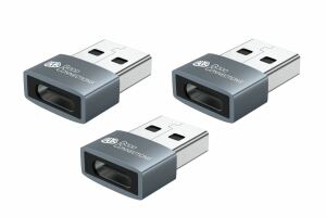 Kabelmeister Adapter USB 2.0 Stecker A an USB-C™ Buchse, Aluminiumgehäuse, grau, 3er-Set