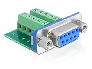 DeLOCK 65268 Kabeladapter Sub-D 9 pin Terminal block 10 pin Grün