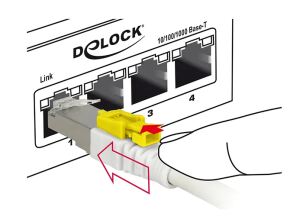 DELOCK RJ45 Kabel Cat 6A Secure 1.0m St/St