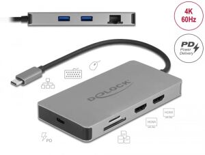 DELOCK USB Type-C Dockingstation 4K - Dual HDMI MST