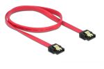 DELOCK SATA-Kabel SATA -> SATA St/St 0.50m rot Clips