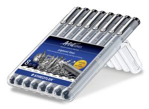 Staedtler pigment liner 308 Fineliner Schwarz 8 Stück(e)