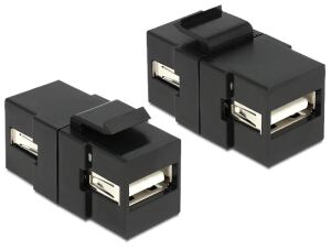 DELOCK Keystone USB A Buchse schwarz