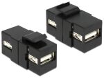 DELOCK Keystone USB A Buchse schwarz
