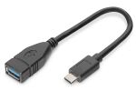 Digitus USB-C - USB-A Adapter / Konverter, OTG, 0,15m