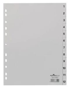 Durable 651210 Tab-Register Numerischer Registerindex Polypropylen (PP) Grau