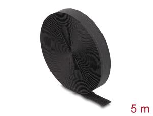 DELOCK Klettband auf Rolle mit Schlaufe L5m x B20mm schwarz
