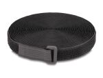 DELOCK Klettband auf Rolle mit Schlaufe L5m x B20mm schwarz