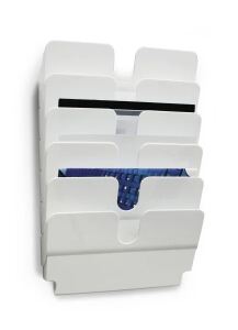 Durable FLEXIPLUS Prospektständer 6 Regale Weiß