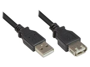 Alcasa USB 2.0 3m USB Kabel USB A 0,48 Gbit/s Schwarz