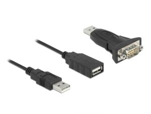 DeLOCK Adapter USB 2.0 Typ-A zu 1 x Seriell RS-232 D-Sub 9 Pin Stecker mit Muttern