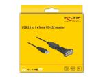 DeLOCK Adapter USB 2.0 Typ-A zu 1 x Seriell RS-232 D-Sub 9 Pin Stecker mit Muttern