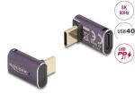 DeLOCK USB Adapter 40 Gbps USB Type-C PD 3.1 240 W Stecker zu Buchse gewinkelt 8K 60 Hz Metall