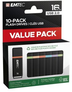 Emtec K100 USB-Stick 16 GB USB Typ-A 2.0 Schwarz, Mehrfarbig