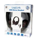 LogiLink HS0033 Kopfhörer & Headset Kabelgebunden Kopfband Anrufe/Musik Schwarz, Rot