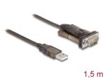 DeLOCK Adapter USB 2.0 Typ-A zu 1 x Seriell RS-232 D-Sub 9 Pin Stecker mit Schrauben 1,5 m
