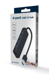 Gembird UHB-U3P4P-02 Schnittstellen-Hub USB 3.2 Gen 1 (3.1 Gen 1) Type-A 5000 Mbit/s Schwarz