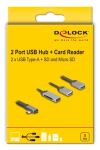 DeLOCK 64303 Schnittstellen-Hub USB 3.2 Gen 1 (3.1 Gen 1) Type-C 5000 Mbit/s Grau