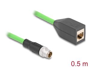 DeLOCK M12 Kabel X-kodiert 8 Pin Stecker zu RJ45 Buchse PUR (TPU) 0,5 m