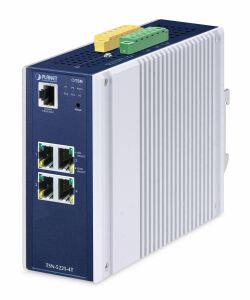 PLANET IP30 DIN-rail Industrial L2+ Managed L2+ Gigabit Ethernet (10/100/1000) Aluminium, Blau