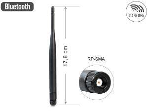 DELOCK WL-Antenne RP-SMA, spritzwassergeschützt