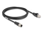 DeLOCK M12 Kabel D-kodiert 4 Pin Stecker zu RJ45 Stecker...