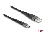 DeLOCK 81123 USB Kabel USB 2.0 3 m USB A USB C 0,48 Gbit/s 60 W Schwarz
