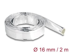 DELOCK Kabelschlauch aus Glasfasergeflecht und Alu 2m x 16mm