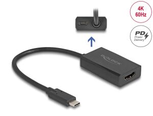 DeLOCK Adapter HDMI Buchse zu USB Type-C Stecker (DP Alt Mode) 4K mit PD 100 W