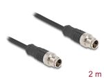 DELOCK M12 Kabel X-kodiert 8 Pin Stecker zu Stecker PVC 2 m