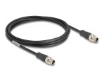DELOCK M12 Kabel X-kodiert 8 Pin Stecker zu Stecker PVC 2 m