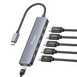 Equip USB-C 6-in-1 Multifunktionaler Adapter, HDMI 4K/60Hz, USB 3.2 Gen2 x 4 (10Gbps), 100W USB PD