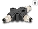 DELOCK M8 T-Splitter A-kodiert 4 Pin 1 xSt . zu 2 x Stecke