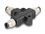 DELOCK M8 T-Splitter A-kodiert 4 Pin 1 xSt . zu 2 x Stecke