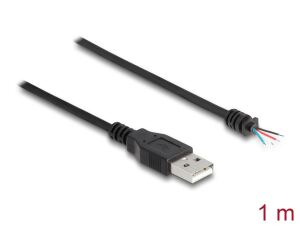 DeLOCK Kabel USB 2.0 Typ-A Stecker zu 4 x offene Kabelenden 1 m schwarz