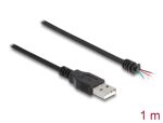 DeLOCK Kabel USB 2.0 Typ-A Stecker zu 4 x offene Kabelenden 1 m schwarz